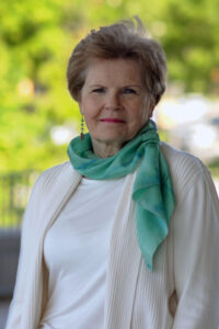 Kathy Raab outside in a garden